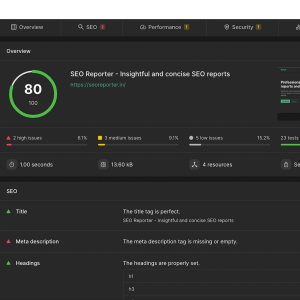 SEO Reporter – Generate Detailed SEO Report in 1 Click