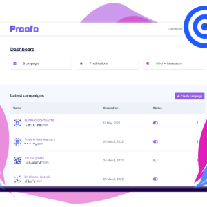 Proofo – Social proof notifications solution for your website